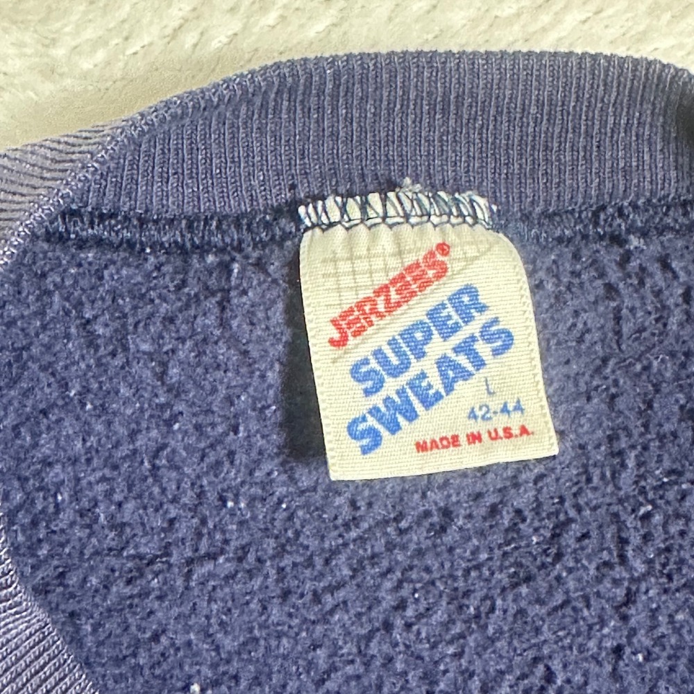 Vtg Jerzees Super Sweats NFL ESPN Sweatshirt Mens L Navy Blue 90s Made in USA - Picture 4 of 6